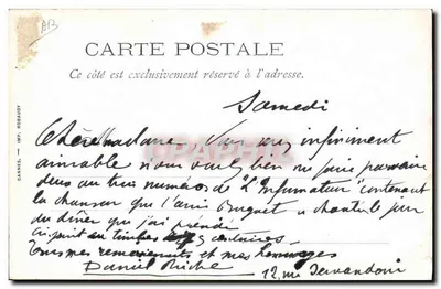 Miodowe miesiące — Scena z pierwszego aktu — vaudeville MM. Daniel Riche i Arthur Bernède — Rewers