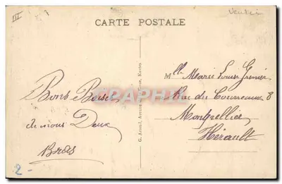 Dwie małe Sablaise — Podczas gdy mały brat śpi, pójdziemy na wystrój na nasypie — G. Arand, Nantes, nr 13 — Rewers