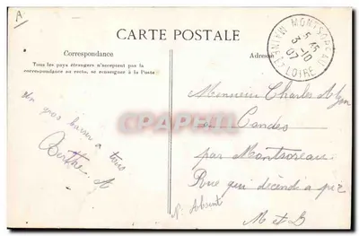 Coiffe Angevine — Retrato de uma mulher com chapéu de fita — Coleção Ch. L. — Verso