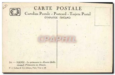 HANSI - Primavera na Alsácia — (D'após a gravura.) — P. J. Gallais & Cie, Visé n° 24 — Verso