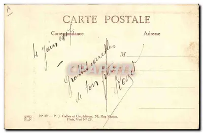 ローラン地方 — 伝統衣装を着た若い女性 — ハンジ, 1916 — 裏面