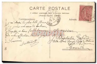 Arranjo de flores de perce-neige e myosotis — poemas — K.F. Editores, Paris, Série 835 — Verso