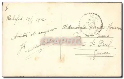 Dziewczyna grająca na skrzypcach — Rochefort 1912 — Nieznany wydawca — Rewers