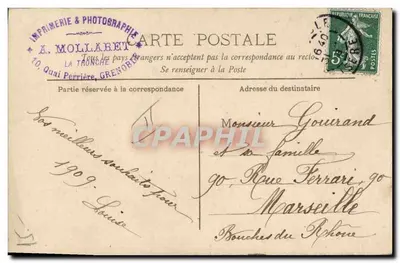 Kobieta przy fortepianie — wnętrze — A. Mollaret, Grenoble — Rewers