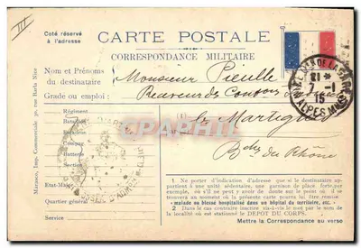 Bom Ano 1915 — Vitória nas Forças Armadas — Marasco, Imp. 39, rue Barla, Nice — Verso