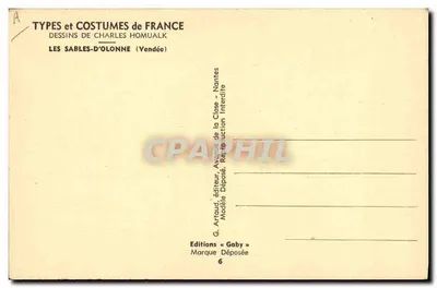 Les Sables — Costume da spiaggia — Disegni di Charles Homualk — Verso