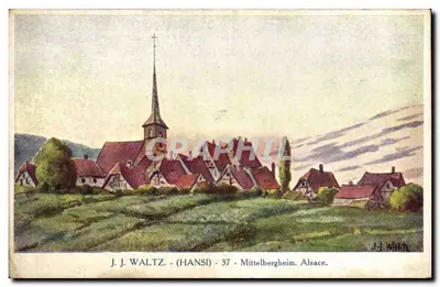 Mittelbergheim — aldeia alsaciana com igreja — J. J. Waltz (Hansi) - 37