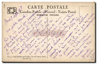 Homage da França à Alsácia — Lorena — Editor Hansi, n° 1916 — Verso