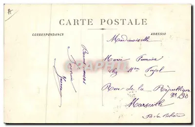 Bilhete postal antigo Aix en Provence Carnaval Os alegres dominós em lotos móveis parados — Verso