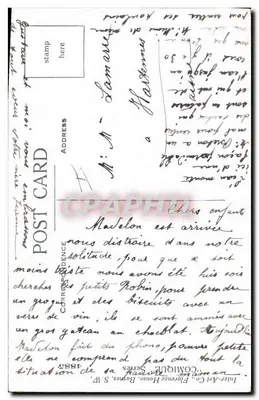 Enfant en pyjama rayé — plume trouvée dans le lit — éditeur Florence House Co. n° 4885 — Verso