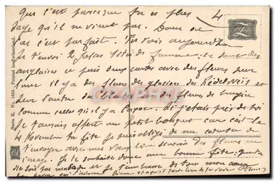 Arranjo de flores — Flores de gládios e de brezo — Impresso na Suíça, Série II, Número 1828 — Verso