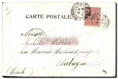Porc en costume — assis sur un banc avec un parapluie et un sac de 50000 francs — éditeur G. BONVILLIEN, n° 260 — Achterkant
