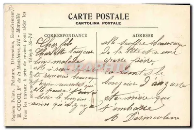 Nordeste da Itália em 1914 — Editor E. Cuoci, B. de la Madeleine, 215 Marselha — Verso