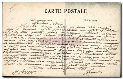 Mulheres da França mobilizadas — poema de André Soriac — Edição Cigalia, série das Cartas-Sonetos ilustradas da guerra, n°12 — Verso