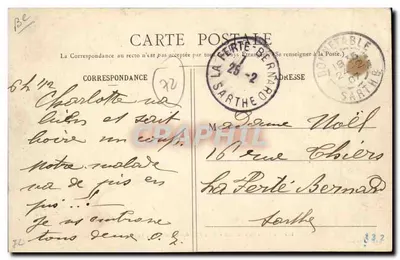 Bonnétabelle - Lembrança da Festa dos Trabalhadores, 11 Fevereiro 1907 — Cl. L. Vivien — Verso