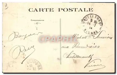 Sablaïse — jovem mulher em traje tradicional segurando um cesto — Lucien Amiaud, Sables-d'Olonne — Verso
