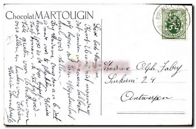 Bilhete postal antigo Colin Maillard Mulheres — Verso