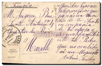 Bilhete postal antigo Fantasia Ilustrador Colombo Mulher — Verso