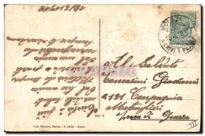 Caçadora com cão — editor Viato Revisione Stampa, n°1494 — Milão — Verso