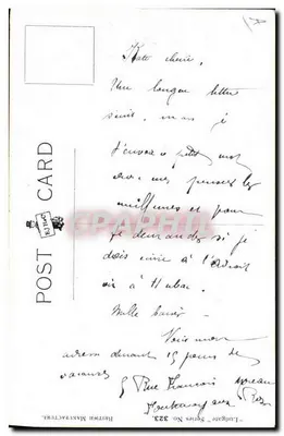 Criança e gato preto lendo cartas — Uma Linha do Front / Cartas vindo do front — J. Grison, Série Ludgate No. 323 — Verso