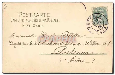 Bukiet fiołków — Puteaux, 8 lipca 1906 — wydawca nieznany — Rewers