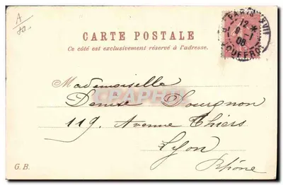 Porc — avec trèfle — Bonne année — éditeur non visible — Verso