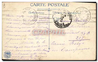 Compagnie d'Alpins en marche — scène de montagne — éditeur L.V.G. n° 73 — Verso