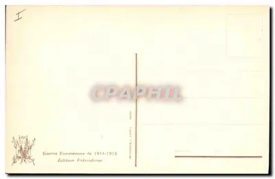 Bebê saindo de um ovo quebrado — Guerra Europeia de 1914-1915 — Edição Patriótica — Verso