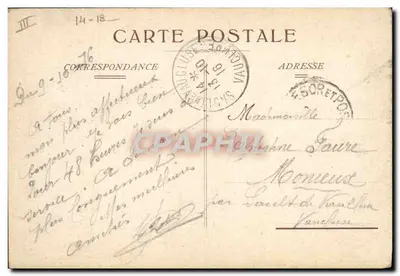 La France le Soldat du Christ — scène de bataille avec Jésus et ange, éditeur Russel Edit.Nice — Verso