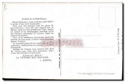Gloire aos Nossos Poilus — 1917 — Carré, 38, bd. Montparnasse, Paris — Verso
