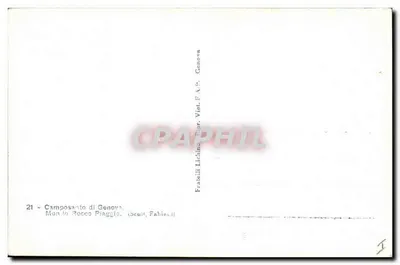 Monument Rocco Piaggio w Genui — rzeźba Fabiani — wydawca Fratelli Licinio, Genua — Rewers