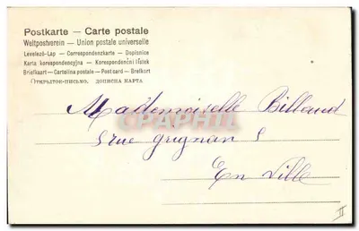 Dziewczyna na osiołku — kartka pocztowa n°619 — wydawca nieznany — Rewers