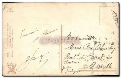 Íris — flores azuis e brancas — editor S. CAPUCINES, n° 22 — Verso