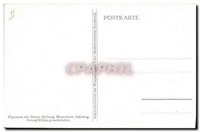 Część sali urodzinowej Mozarta w Salzburgu — wydanie Stiftung Mozarteum — Rewers