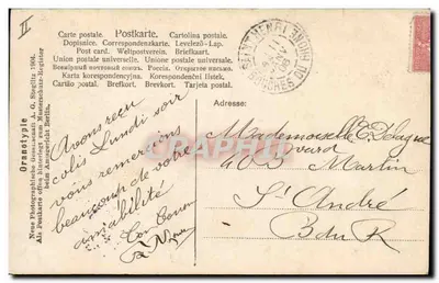 Frau mit Schwein — Zirkusszene — Oranotypie A. Sieglinz, Berlin — Rückseite