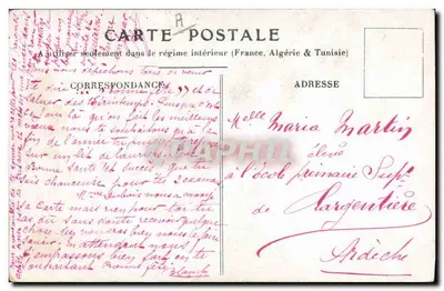 Pigmento à mão — Aniversário — Carta postal — Verso
