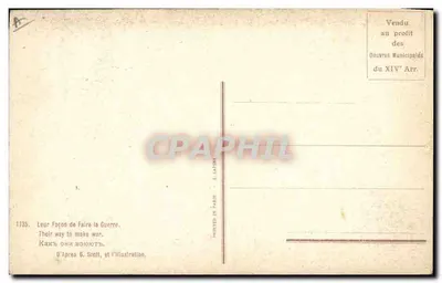 Soldat allemand — scène de guerre — gravure de E. Stor, 1914 — Verso