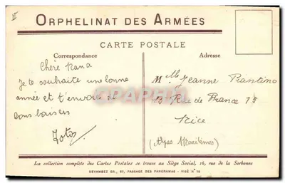 Cypres la Bataille — Orphanat des Armées — wydawca: P. B. B. Gica — Rewers