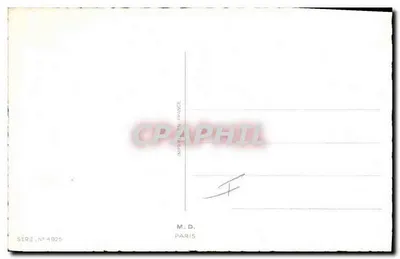 Kobieta siedząca pod kwitnącym drzewem — z tempłem w tle — M.D. Paryż, seria n° 4925 — Rewers