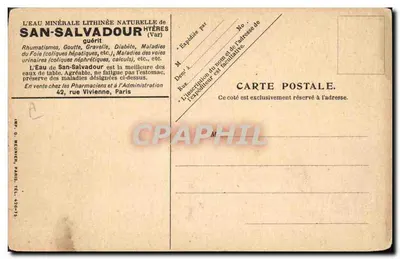 San-Salvadour (Hyères) — Schloss und Park — Verlag D. Munchi, Paris — Rückseite