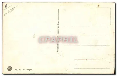 Porto de Saint-Tropez — vista animada — H.E. Waagder, editor STF, n° 493 — Verso