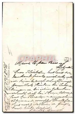 Soldado e cavalo ao entardecer — cena de guerra — editor Matrauer, n° 1107 — Verso