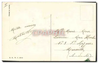 Drie vrouwen — nieuwjaarsgroet — uitgever B.K.W.I. n° 435-6 — Achterkant