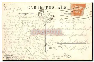 Terrasse dos Jogos — Marselha — editor A. Bastian Fils — Verso
