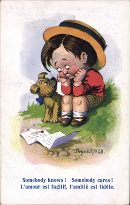 Criança e cachorro — O amor é fugaz, a amizade é fiel — Donald Mc Gill, série 'Comico', n° 1991