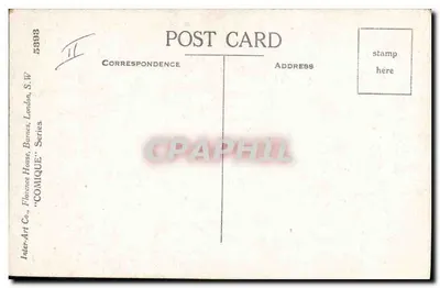 Criança caminhando para uma casa — cena noturna — Ronald Gill, série 'COMIQUE' n°5898 — Verso