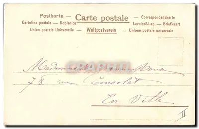 Buquê de crisântemos — editor não visível — datada 6 de abril de 1903 — Verso