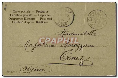 Kwiaty róży — Algieria — D.T.C., L. Ser. 127, 7 — Rewers