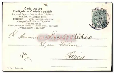 Dziewczyna grająca na skrzypce — Chaumont, 10 stycznia 1904 — G. Huynenes — Rewers