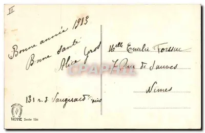 Festiwal Dziewicy — Ogłoszenie roku 1913 — Wiedeń, seria 736 — Rewers